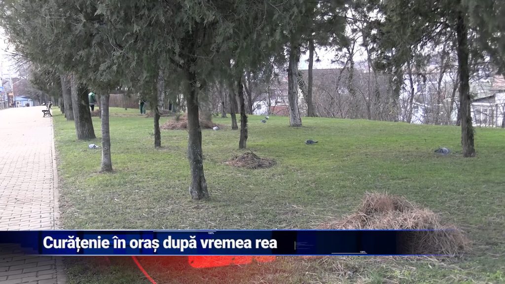 Curățenie în oraș după vremea rea