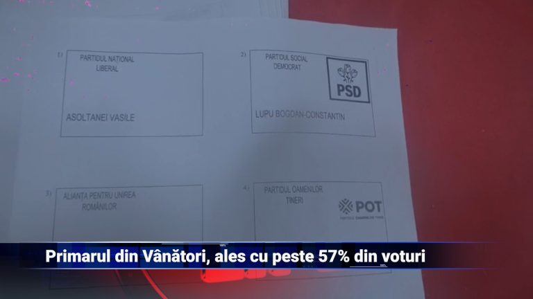 Primarul din Vânători, ales cu peste 57% din voturi