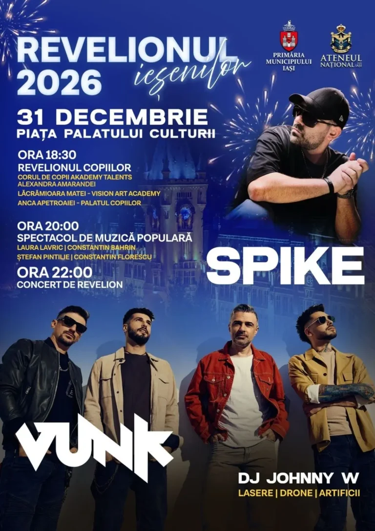 Revelion la Iași: Cine sunt artiștii care vor urca pe scenă în noaptea dintre ani