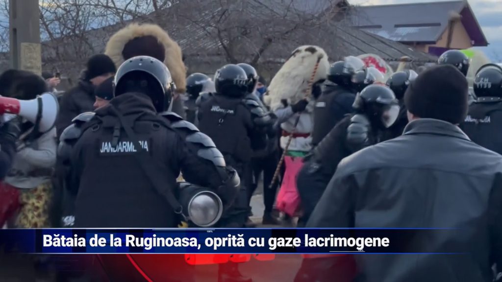 Bătaia de la Ruginoasa, oprită cu gaze lacrimogene