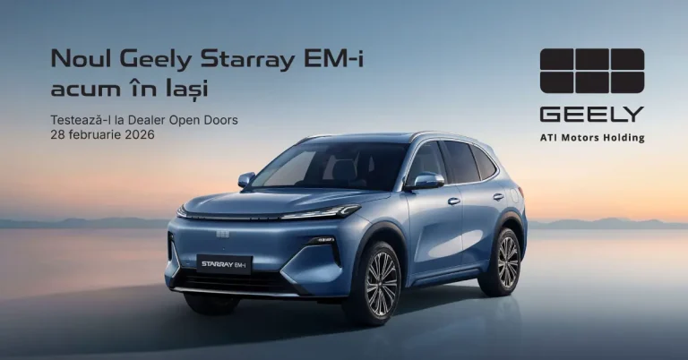 Premieră auto la Iași: Noul Geely Starray EM-i ajunge în showroom pe 28 februarie