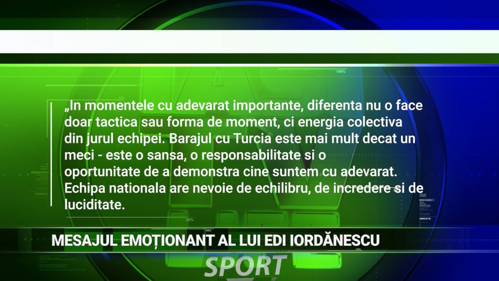 MESAJUL EMOŢIONANT AL LUI EDI IORDANESCU