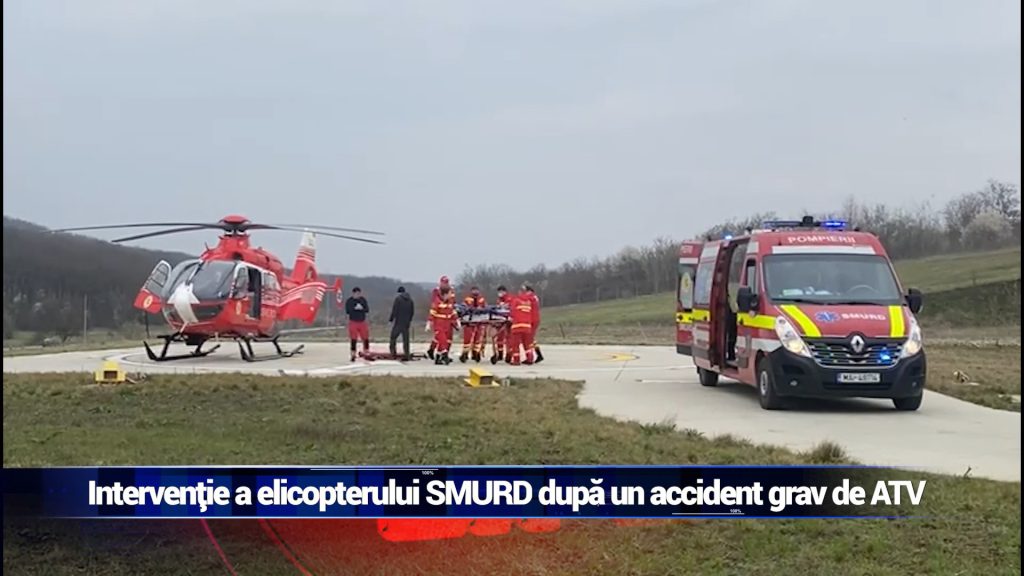 Intervenţie a elicoperului SMURD după un accident grav de ATV