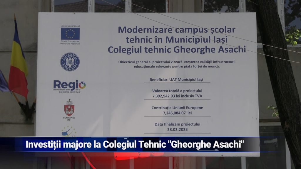 Investiţii majore la Colegiul Tehnic ”Gheorghe Asachi”