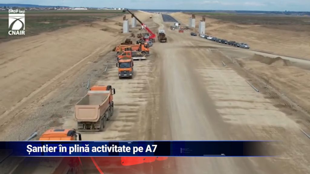Şantier în plină activitate pe A7