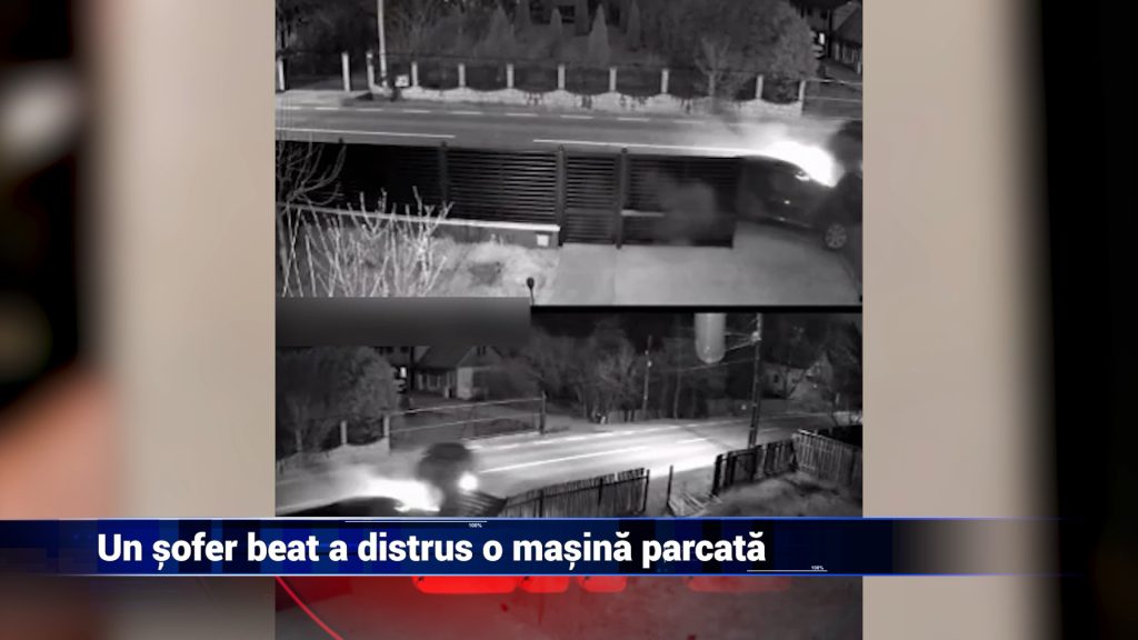 Un şofer beat a distrus o maşină parcată