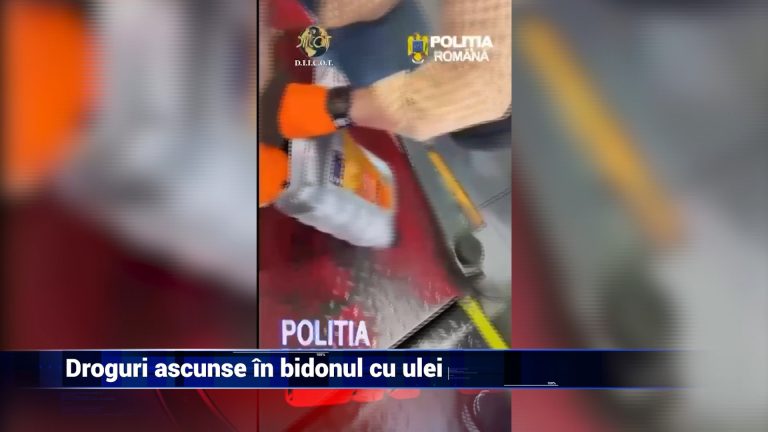 Droguri ascunse în bidonul cu ulei