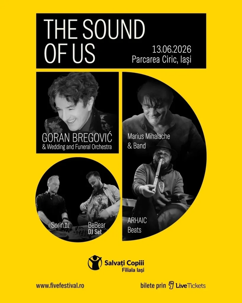 Salvați Copiii Iași organizează pe 13 iunie „FIVE – The Sound of Us”, un concert caritabil în parcarea de la Ciric