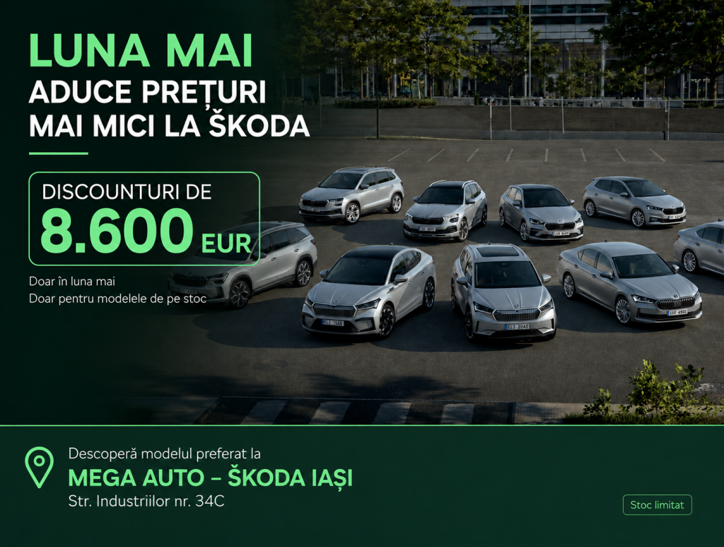 Škoda lansează în luna mai o campanie specială cu discounturi atractive pentru modelele din stoc