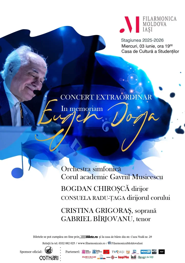 In Memoriam Eugen Doga: Concert vocal-simfonic extraordinar pe scena Filarmonicii „Moldova” din Iași