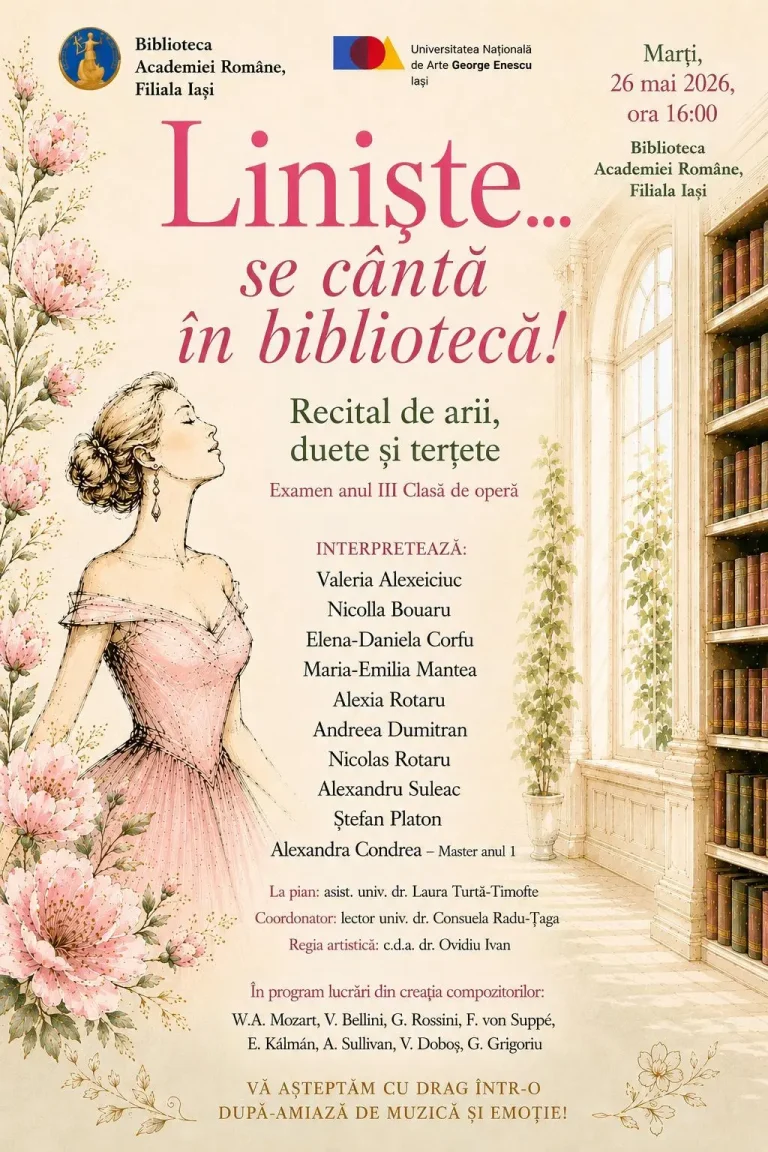 Tinerii artiști de la UNAGE transformă Biblioteca Academiei în scenă de operă