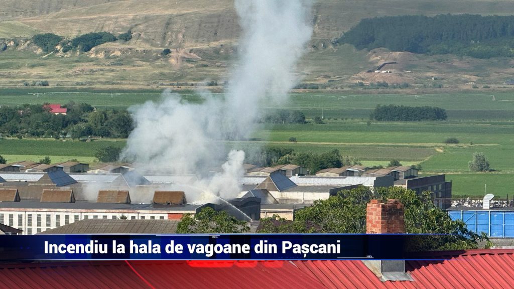 INCENDIU LA HALA DE VAGOANE DIN PAŞCANI
