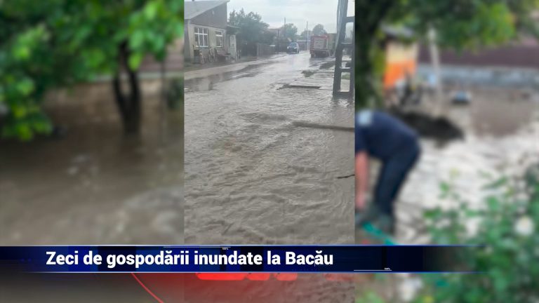 Zeci de gospodării inundate la Bacău