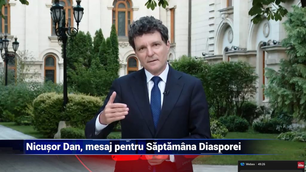 NICUȘOR DAN, MESAJ PENTRU SAPTAMNA DIASPOREI LA IAŞI