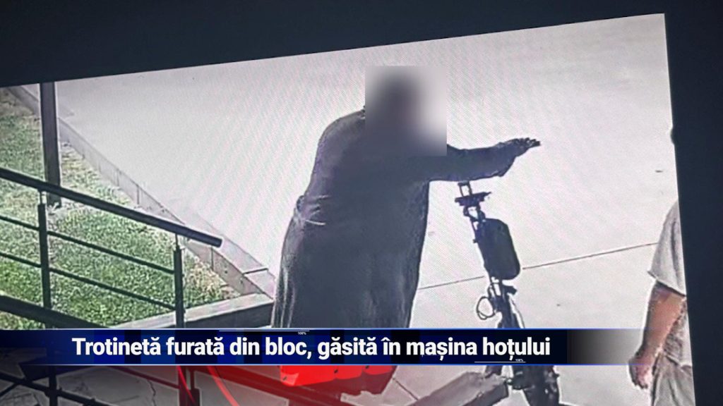 TROTINETĂ FURATĂ DIN BLOC, GĂSITĂ ÎN MAŞINA HOŢULUI