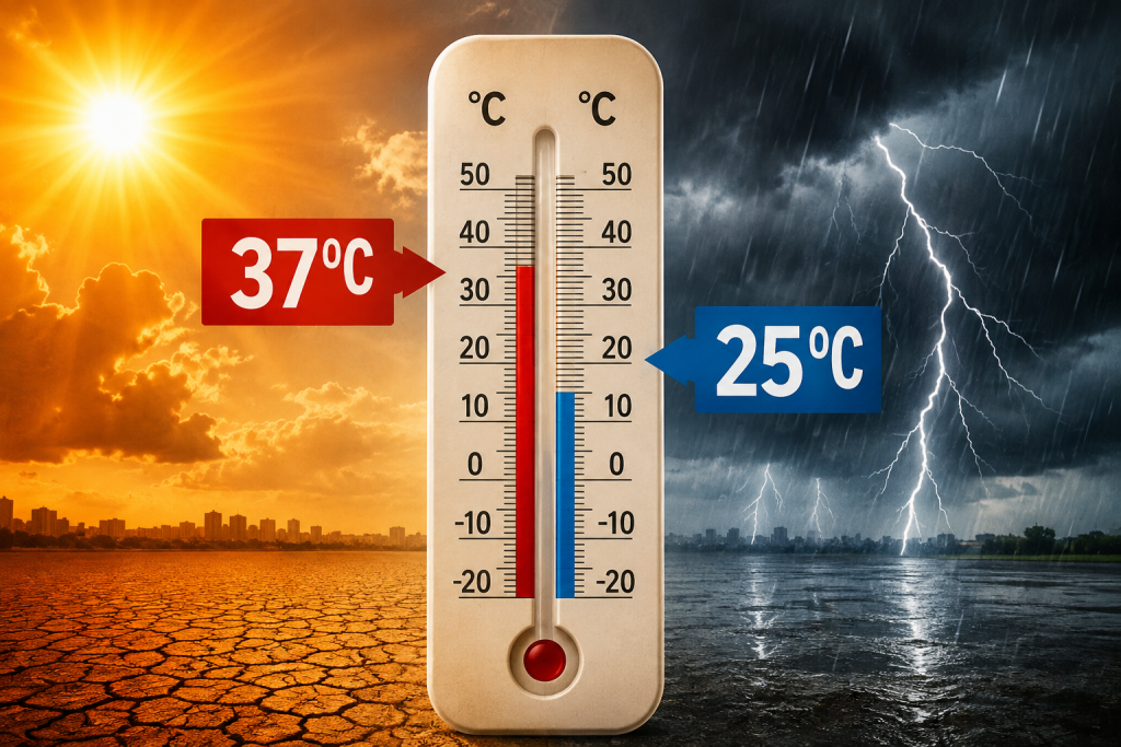 De la 37°C la 25°C în doar o zi! Vremea se răcește brusc în România