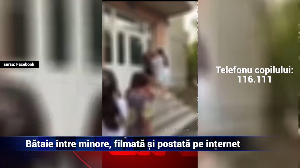 BĂTAIE ÎNTRE MINORE, FILMATĂ ŞI POSTATĂ PE INTERNET
